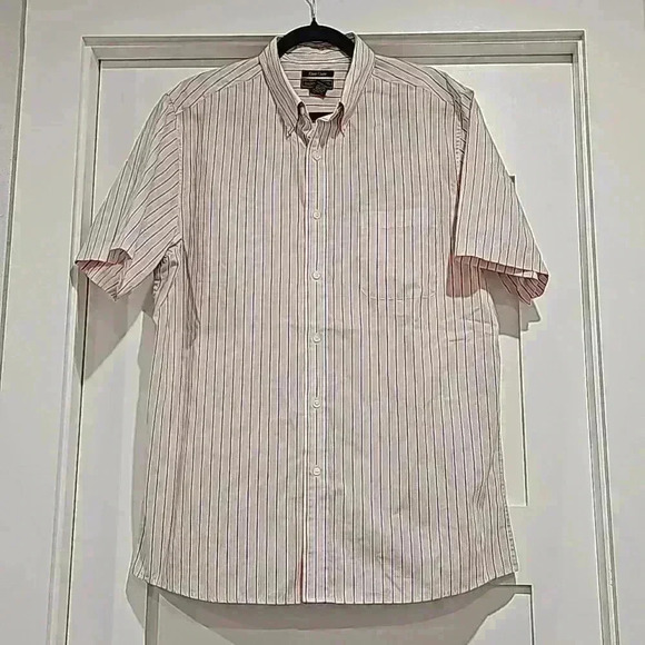 Saddlebred Easy Care Orange/blue  short sleeve button Down - Picture 1 of 7